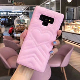 SYCASE Luxury GG Heart Leather Phone Case For Samsung S8 S9 S10 Plus Lite Note8 Note9 Women Designer Logo Case