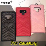 SYCASE Luxury GG Heart Leather Phone Case For Samsung S8 S9 S10 Plus Lite Note8 Note9 Women Designer Logo Case