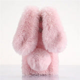 SYCASE Luxury Girl Soft Case For iPhone X XR Xs Max 5 5S SE 6 6S 7 8 Plus case Rabbit Ear Hair Fluffy Fur Diamond Back Cover