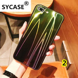 SYCASE Luxury Glitter Phone Case For iPhone 6 6S Plus 7 Plus 8 Plus Gradient Aurora Glass Mobile Shell New Laser shell cover