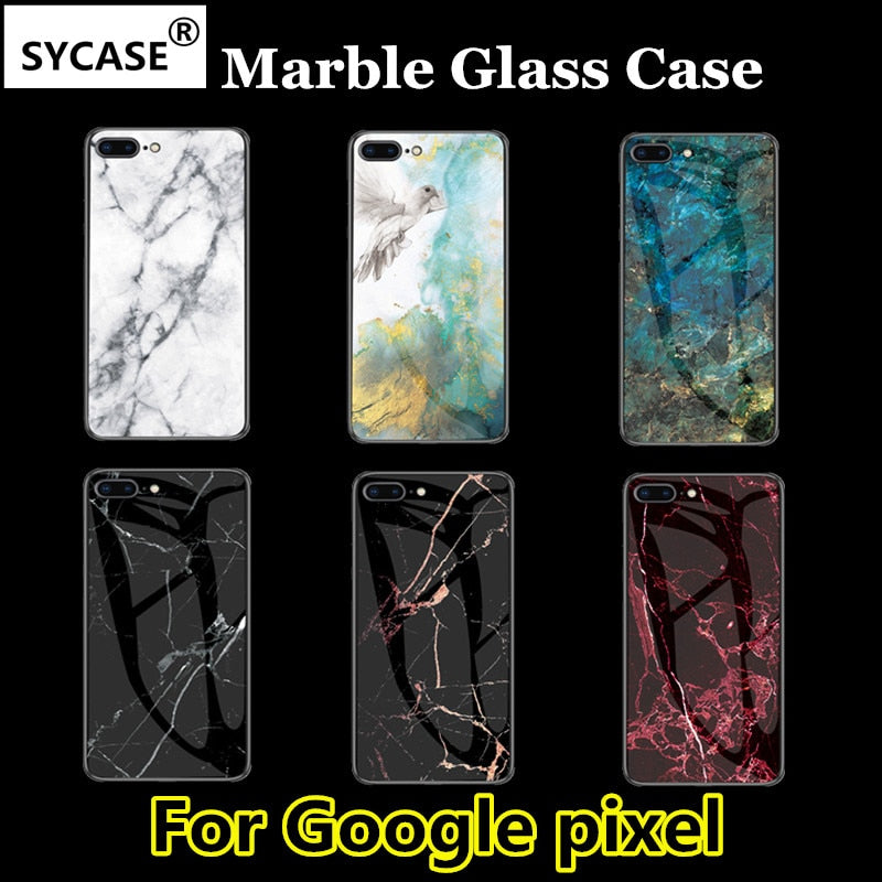 SYCASE Luxury Marble Glass Case For ASUS ZB601KL ZB631KL case Tempered Glass Protective Back Cover Case