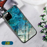 SYCASE Luxury Marble Tempered Glass For iPhone 11 Pro Max XR X Xs Max 6 6S 7 8 Plus Soft TPU Frame Back Case