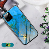 SYCASE Luxury Marble Tempered Glass For iPhone 11 Pro Max XR X Xs Max 6 6S 7 8 Plus Soft TPU Frame Back Case