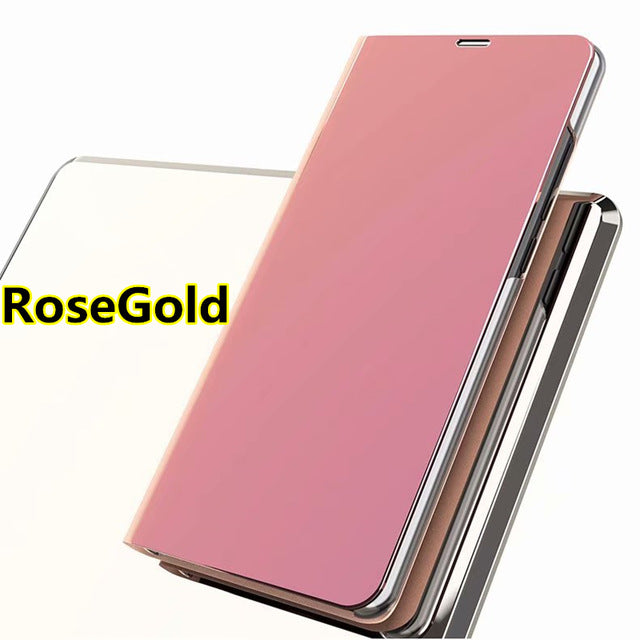 SYCASE Luxury Mirror Clear View Smart Case For Samsung Note4 Note5 Note8 Note9 Case Intelligent Sleep Protective Flip Case
