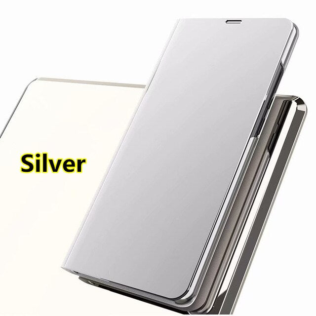 SYCASE Luxury Mirror Clear View Smart For Samsung J3 2018 J7 2018 Case Intelligent Sleep Protective Flip Case