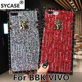 SYCASE Luxury Sequins Glitter For BBK vivo X9 X9s X20 Plus X21i Nex X21 UD X23 Y66 Y67 Y75 Y79 Y85 square Drop Protection cover