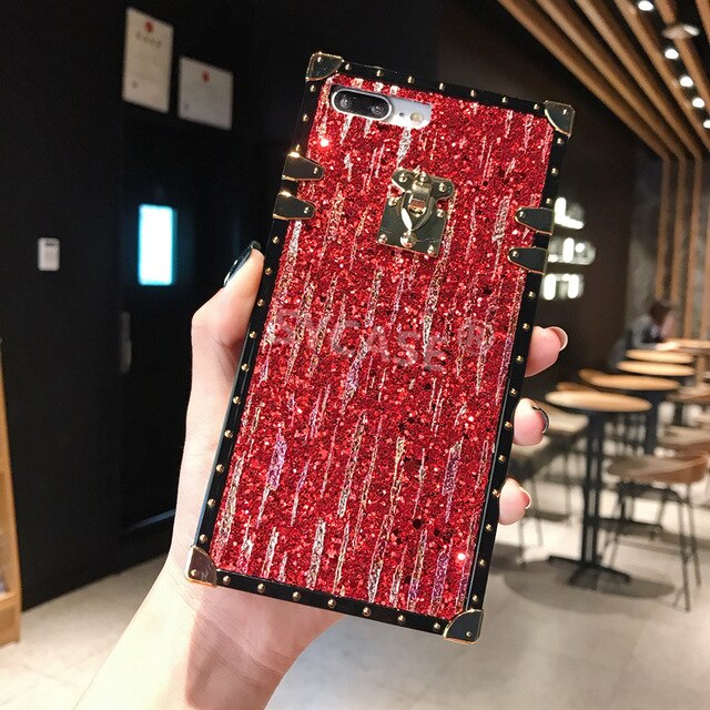 SYCASE Luxury Sequins Powder For Samsung Galaxy S8 Plus S9Plus Case Fashion square For samsung Note8 Note9 Drop Protection Cover