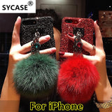 SYCASE Luxury Sexy Diamond Bling Glitter wrist case For iPhone 6 6S 7 8 Plus X Flash Powder Sequins Sparkle Cover with Bracelets