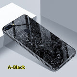SYCASE Luxury Shell pattern Tempered Glass Border diamond Phone Case For OPPO R7S R9 R9S R11 R11S Plus R15 Dream R17 Pro case