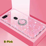 SYCASE Luxury Shell pattern Tempered Glass Border diamond Phone Case For OPPO R7S R9 R9S R11 R11S Plus R15 Dream R17 Pro case