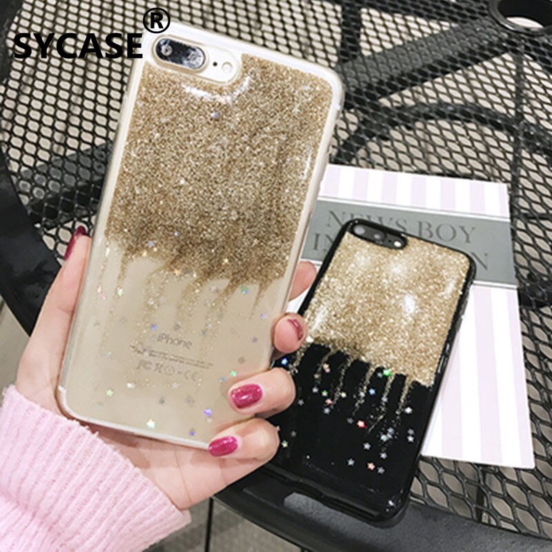 SYCASE Luxury Shining Glitter Star Phone Case For iPhone 7 6 6s Plus Fashion Ultrathin Soft TPU Back Cover Cases