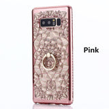 SYCASE Luxury Soft TPU For Samsung S7 edge S8 S9 Plus Note 8 9 case Fashion Bling Crystal Glitter Rhinestone Flower phone case