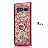 SYCASE Luxury Soft TPU For Samsung S7 edge S8 S9 Plus Note 8 9 case Fashion Bling Crystal Glitter Rhinestone Flower phone case