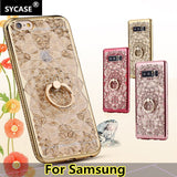 SYCASE Luxury Soft TPU For Samsung S7 edge S8 S9 Plus Note 8 9 case Fashion Bling Crystal Glitter Rhinestone Flower phone case