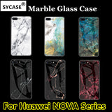 SYCASE Marble Glass Case For Huawei P9 Plus P10 Plus P10Lite P20Lite P20Pro P20Plus P30 Pro P30Lite P smart 2019 Nova5i case