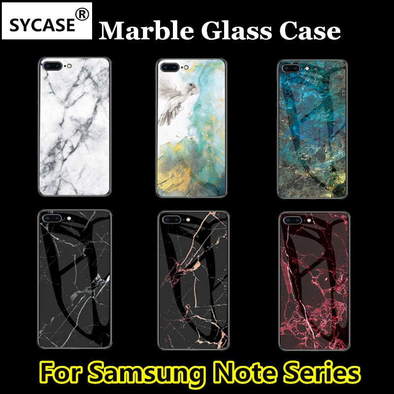 SYCASE Marble Glass Case For Samsung Galaxy J7 2016 J2Prime J5Prime J7Prime J3Pro J5Pro J7Pro J4Plus J6Plus J4Core J8 2018 case