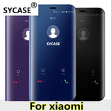 SYCASE Mirror Clear View Smart For Xiaomi 5C 5X 6 Mix2 Redmi 4X 5 5Plus Note 3 4X 5A Case Intelligent Sleep Protective Flip Case