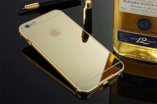SYCASE Mirror case For iphone 6 6s PLUS Aluminum Frame + Hard PC Plating Back Cover Metal Phone Cover For iPhone 6 Plus
