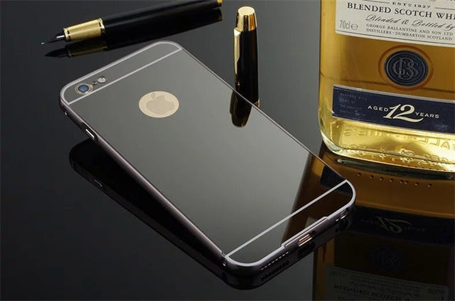 SYCASE Mirror case For iphone 6 6s PLUS Aluminum Frame + Hard PC Plating Back Cover Metal Phone Cover For iPhone 6 Plus