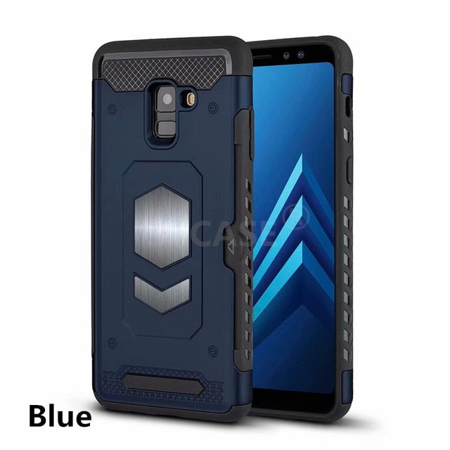 SYCASE Multifunction Armor Card Shell For Samsung S7 Edge S8 plus S9 Plus S10 plus S10 Lite case Car magnetic anti-drop Cover