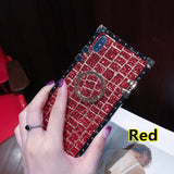 SYCASE New Fashion Tide Square Case For VIVO X9 X9S X20 Plus NEX X21 UD X23 Color X27 Pro Case Bing grid with Ring
