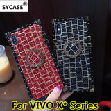 SYCASE New Fashion Tide Square Case For VIVO X9 X9S X20 Plus NEX X21 UD X23 Color X27 Pro Case Bing grid with Ring