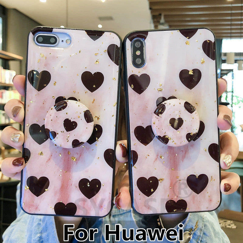 SYCASE New Luxury Epoxy Retro Love Shell For Huawei P10 P10 plus P20 Lite P20 Pro Nova 4 3i 2s Case Anti-knock Stand Cover Women