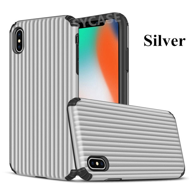 SYCASE New Luxury Suitcase case Style Phone case For iPhone X XS Max XR 6 6S 7 8 Plus Case Anti-knock armor man phone Cover