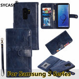 SYCASE New Retro Card wallet holster Case For Samsung S8 S8 Plus S9 S9 Plus Case Strong Split type All-inclusive Anti-fall shell