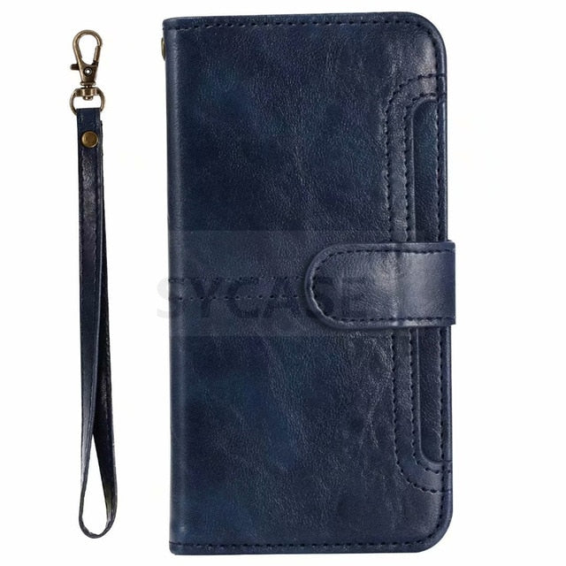 SYCASE New Retro Card wallet holster For iPhone X XR XS Max 6 6S Plus 7 8 Plus Strong Split type All-inclusive Anti-fall shell