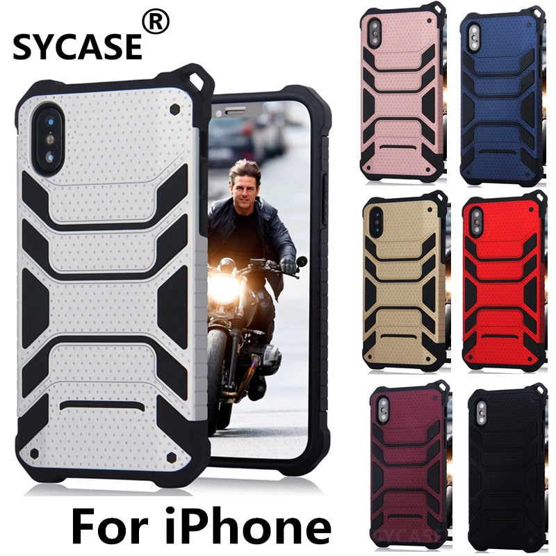 SYCASE New Spider-Man Armor Men's Shell For iPhone 6 6s Plus 7 8 plus X xs Xr Xs Max Case All-inclusive Drop Protector Cover Ms