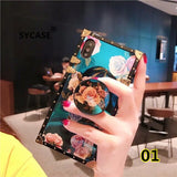SYCASE New brand flower CASE  For BBK vivo Nex NexUD case Square blue Flower female models mobile phone shell with Stand