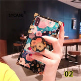 SYCASE New brand flower CASE For Huawei P20 pro Lite Nova3 case Square blue Flower female models mobile phone shell with Stand
