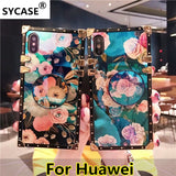 SYCASE New brand flower CASE For Huawei P20 pro Lite Nova3 case Square blue Flower female models mobile phone shell with Stand