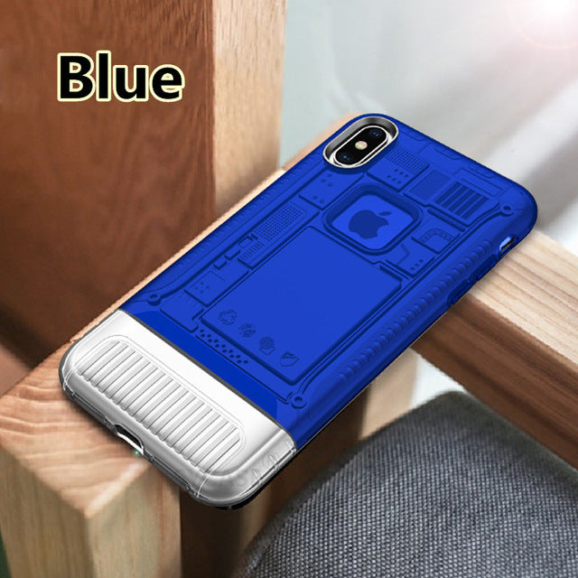 SYCASE Personality Business Aurora armor shell For iPhone 6 6s Plus 7 8 plus X Xs Xr Xs Max Case All Inclusive Drop Cover Couple