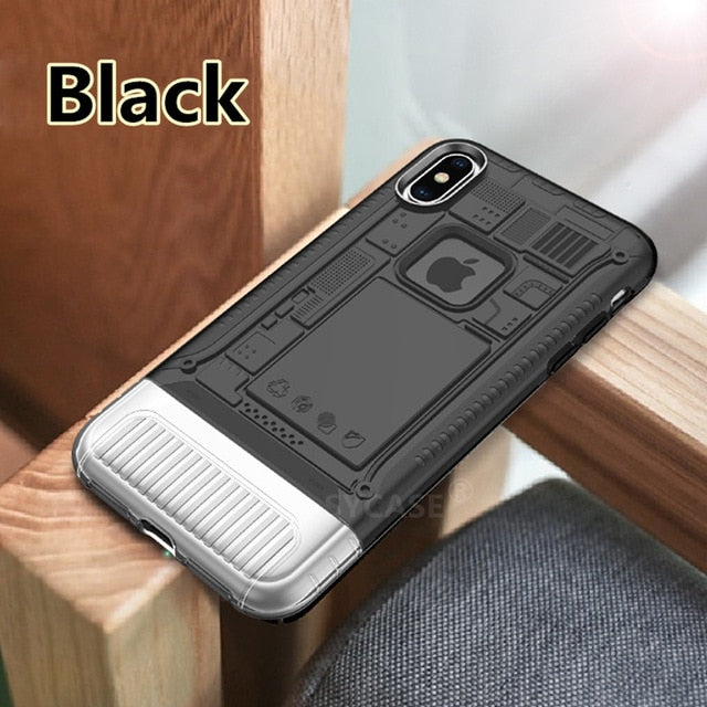 SYCASE Personality Business Aurora armor shell For iPhone 6 6s Plus 7 8 plus X Xs Xr Xs Max Case All Inclusive Drop Cover Couple