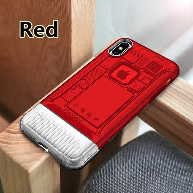 SYCASE Personality Business Aurora armor shell For iPhone 6 6s Plus 7 8 plus X Xs Xr Xs Max Case All Inclusive Drop Cover Couple