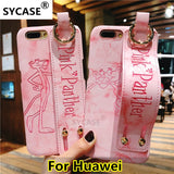 SYCASE Pink Panther Wrist Band Case For Huawei mate 9 10 pro P9 P10 Plus P20 Lite Plus phone case Half Packed Hard Cover