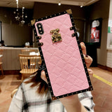 SYCASE Plaid Rhombic lambskin leather phonecase For OPPO R9 R9S R11 R11S Plus R15 Dream R17 PRO Fashion square Female soft cover
