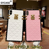 SYCASE Plaid Rhombic lambskin leather phonecase For OPPO R9 R9S R11 R11S Plus R15 Dream R17 PRO Fashion square Female soft cover