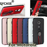 SYCASE Raytheon Multi-function bracket shell For Motorola E4 Plus E5 G6 play Case car magnetic Anti-knock Cover For moto G6 Play