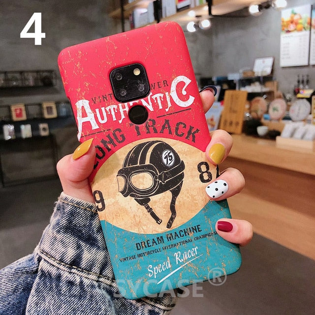 SYCASE Retro Luminous Scrub locomotive Man hard shell For Huawei Honor 7x 8x Honor 9 10 V10 Case all-inclusive Anti-fall Cover