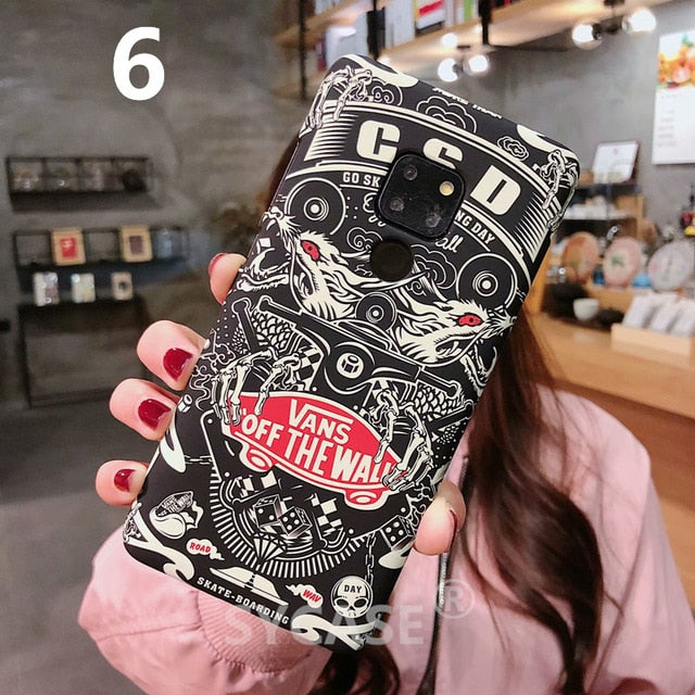 SYCASE Retro Luminous Scrub locomotive Man hard shell For Huawei Honor 7x 8x Honor 9 10 V10 Case all-inclusive Anti-fall Cover