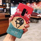 SYCASE Retro Luminous Scrub locomotive Man hard shell For Samsung S8 plus S9 Plus Note8 Note9 Case all-inclusive Anti-fall Cover