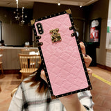 SYCASE Rhombic leather Shell For Samsung Galaxy S8 S9 S10 Plus S10Lite Note8 Note9 case Fashion square all-inclusive drop Cover