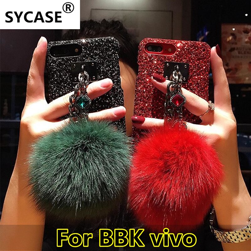 SYCASE Sexy Diamond Bling Glitter For BBK vivo Y37 Y51 Y53 Y85 Y66 Y67 Y75 Y79 Flash Powder Sequins Sparkle Cover with Bracelets