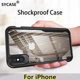 SYCASE Shockproof Case For iPhone X XR Xs Max Transparent Armor Case For iPhone 6 6S 7 8 Plus Skin Luxury Silicone Phone Case