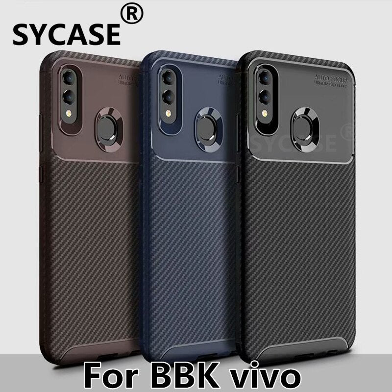 SYCASE Slim Carbon fiber stereo Business soft shell For BBk vivo X23 Color Nex UD Y83 Pro Y97 Case All inclusive Anti-drop Cover
