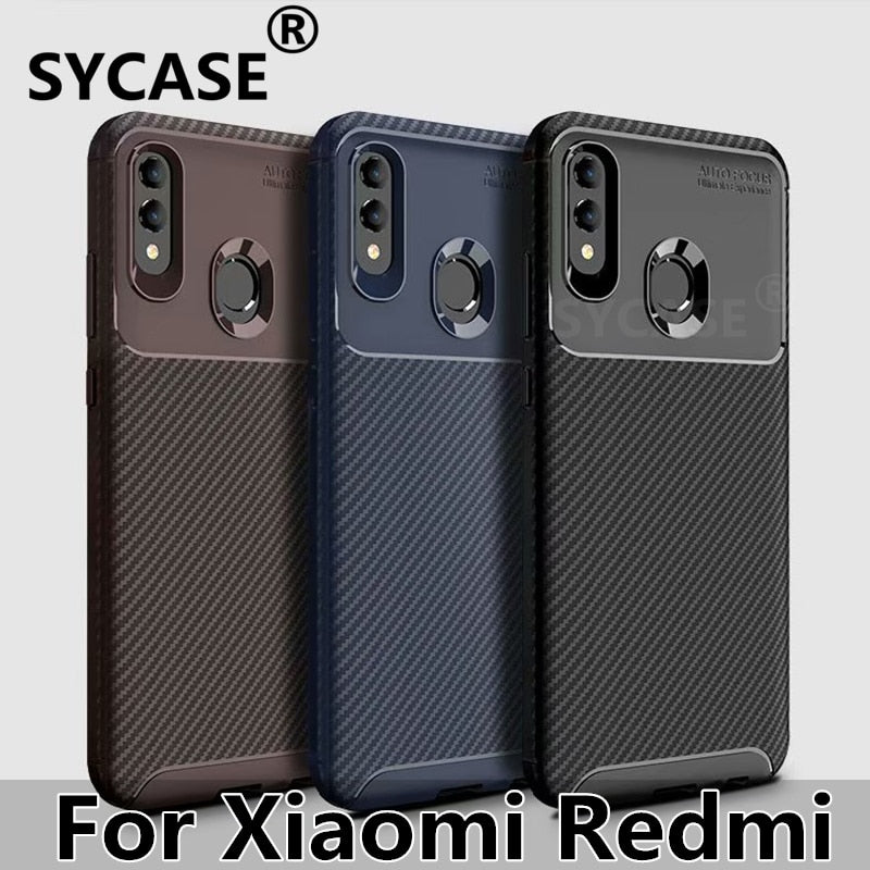 SYCASE Slim Carbon fiber stereo Business soft shell For Xiaomi Redmi 6 6A Redmi 5 Plus 6pro Case All inclusive Anti-drop Cover