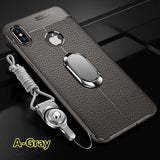 SYCASE Soft TPU Litchi pattern leather phone case For Meizu Pro7 15 Lite 16 Plus M15 case Magnetic Car Holder Back cover